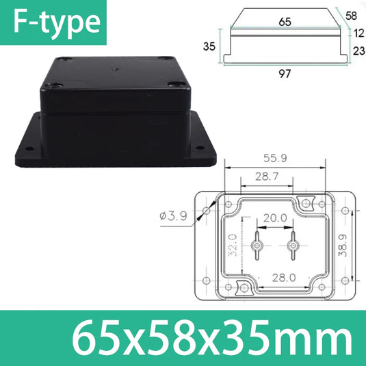 ABS Waterproof Box Housing Electronic Safe Case Plastic Boxes Black Wire Junction Box Plastic Organizer IP67 Waterproof Enclosur