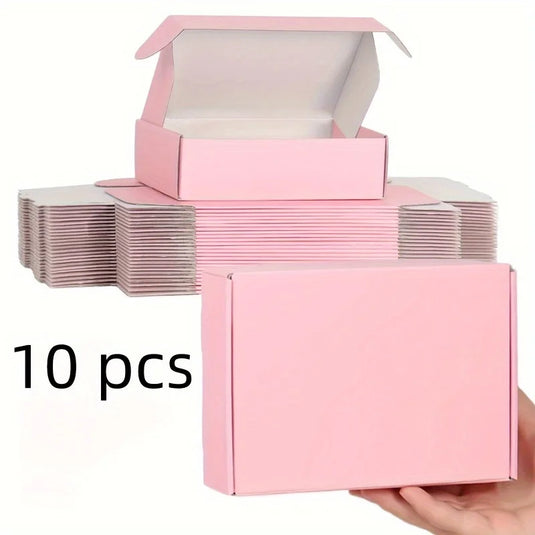 10 Pcs Pink Shipping Boxes Pink Corrugated Cardboard Mailer Boxes Bulk for Packaging Small Business Mailing Gift