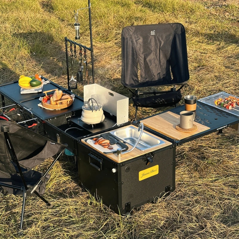 Load image into Gallery viewer, Jason Camping Customized High Quality Camping Folding Storage Box for Outdoor Picnic Compact Van Multi Functional Kitchen Box
