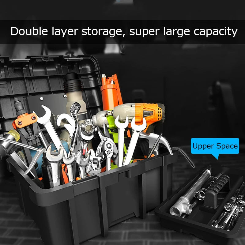 Load image into Gallery viewer, Large Tool Box Increase In Height Suitcases Hardware Parts Box Portable Tool Organizer Professional ToolBox For Garage Workshop
