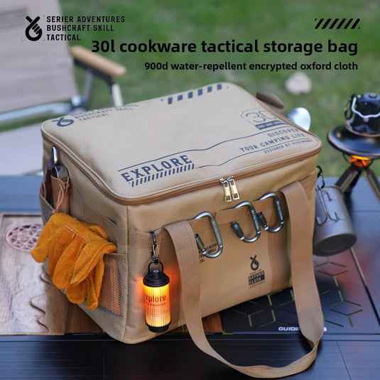 Outdoor folding large capacity storage box, picnic camping equipment storage box, outdoor tactical storage bag