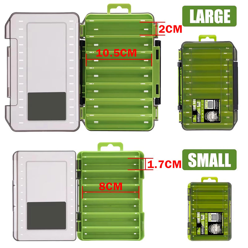 Load image into Gallery viewer, Fishing Tackle Box 14 Compartments Fishing Accessories Lure Hook Storage Case Double Sided Fishing Tool Organizer Boxes

