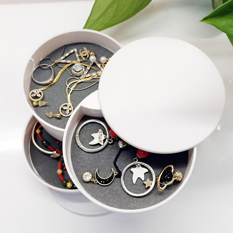 Load image into Gallery viewer, Rotating Multi-layer Desktop Storage Box Hair Accessories Jewelry Makeup BoxNWith Lid Dustproof Jewelry Box Jewelry Storage Box
