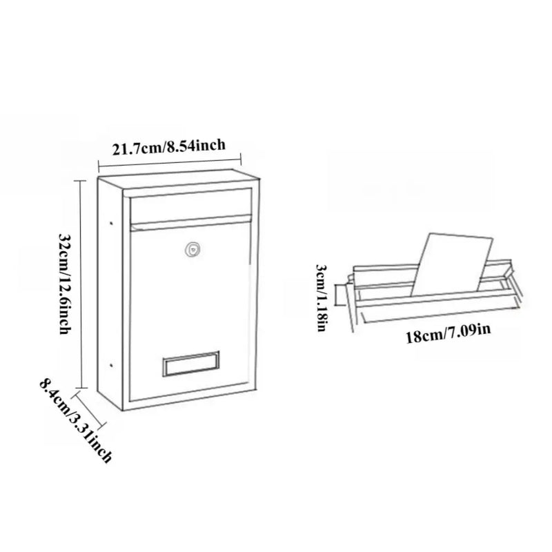 Load image into Gallery viewer, Rainproof Wall Mounted Mailbox Safe Locking with 2 Keys Tinplate Letter Boxes Clear Window Iron Large Mail Drop Box Garden
