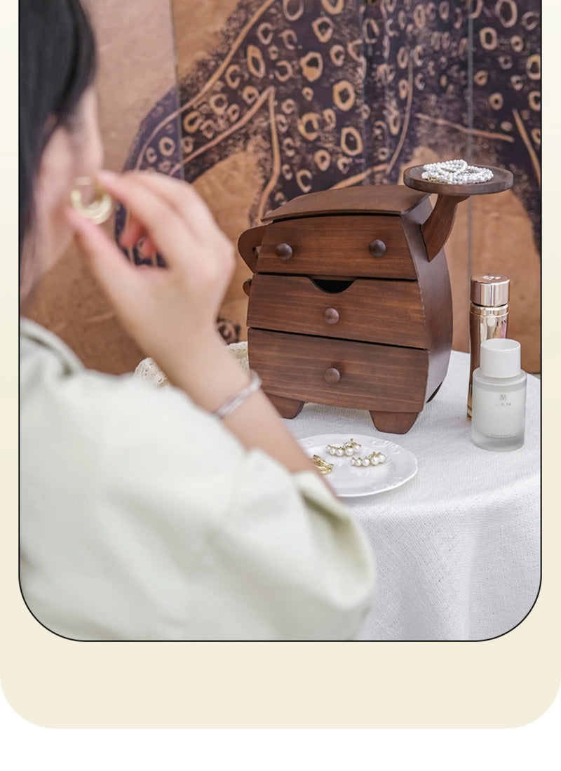 Load image into Gallery viewer, Elegant Wooden Jewelry Box for Rings Necklaces &amp; Earrings High-End Gift for Weddings Housewarmings - Storage Organizer

