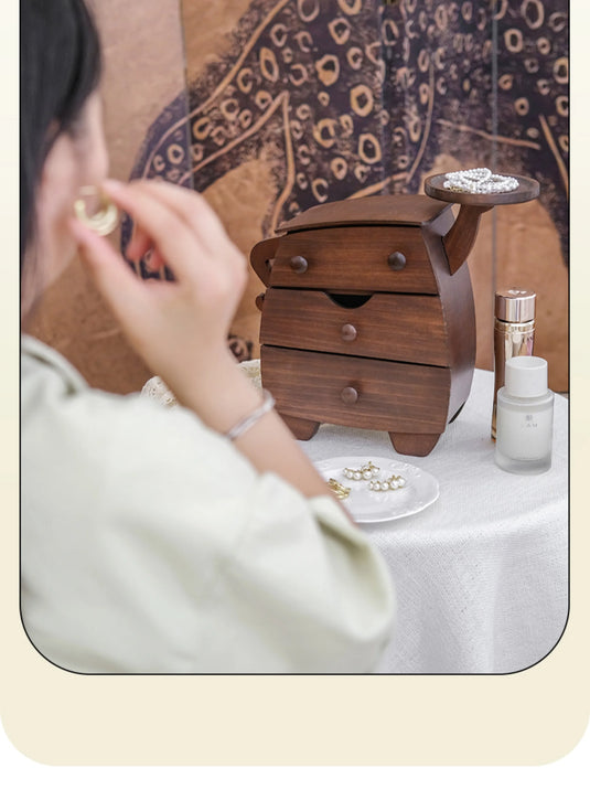 Elegant Wooden Jewelry Box for Rings Necklaces & Earrings High-End Gift for Weddings Housewarmings - Storage Organizer
