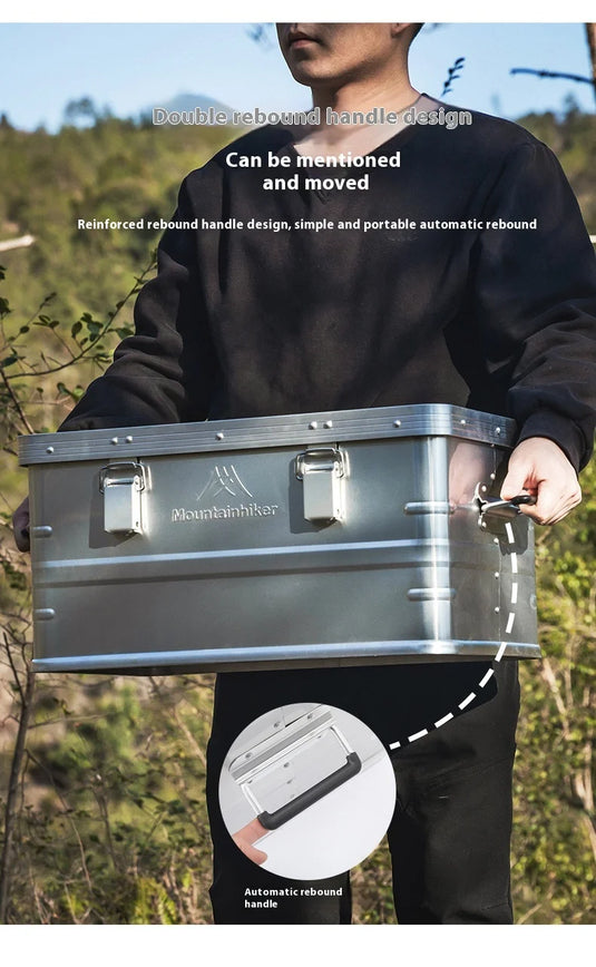 30-80L Outdoor Storage Box Camping Picnic Travel Aluminum Alloy Large Capacity Box Accessories Storage Bag Hiking Accessories