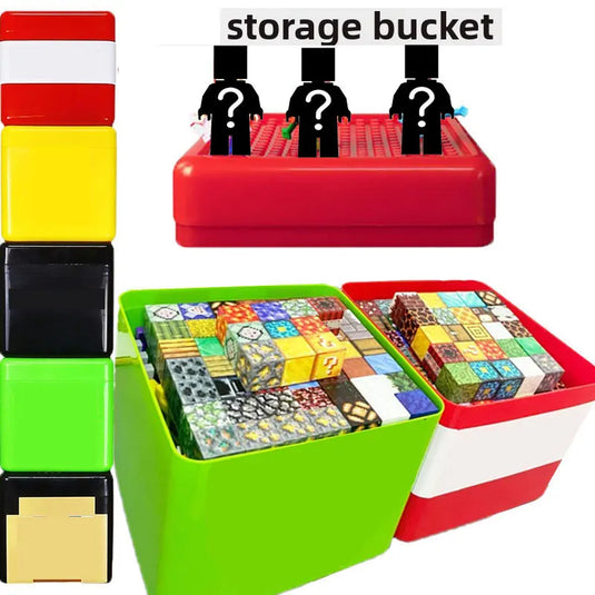 Magnetic Building Blocks Storage Box Snack Toy Blocks Storage Bucket Plastic Organizer Container DIY Assembly Toys For Kids Gift