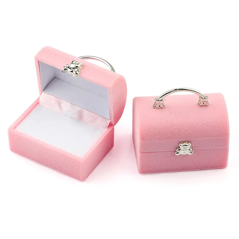 Load image into Gallery viewer, 1 Piece Small Jewelry Box Velvet wedding Ring box Necklace Display Box Cute Bear Gift box Container Case for Jewelry Packaging
