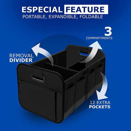 Foldable Car Storage Box Outdoor Waterproof Large Capacity Storage Bag Multifunctional Oxford Cloth Material Car Trunk Tool Box