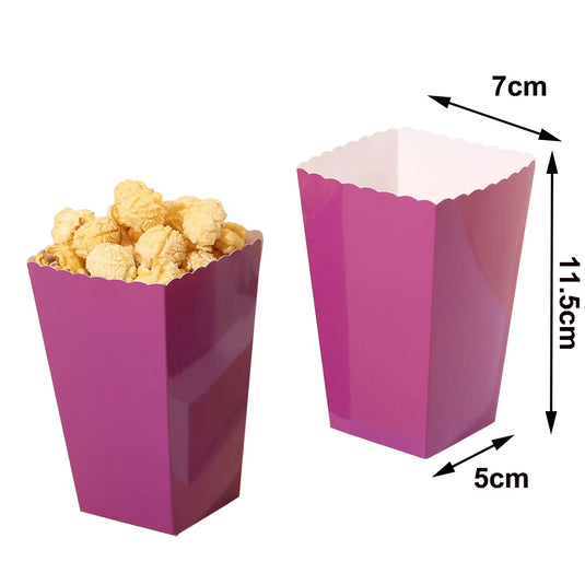 6/12/24 Solid Color Paper Food Trays Disposable Food Boat Black White Blue Yellow Popcorn Box Baby Showe Birthday Party Supplies