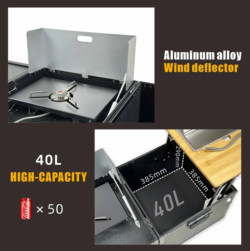 Load image into Gallery viewer, Jason Camping Customized High Quality Camping Folding Storage Box for Outdoor Picnic Compact Van Multi Functional Kitchen Box
