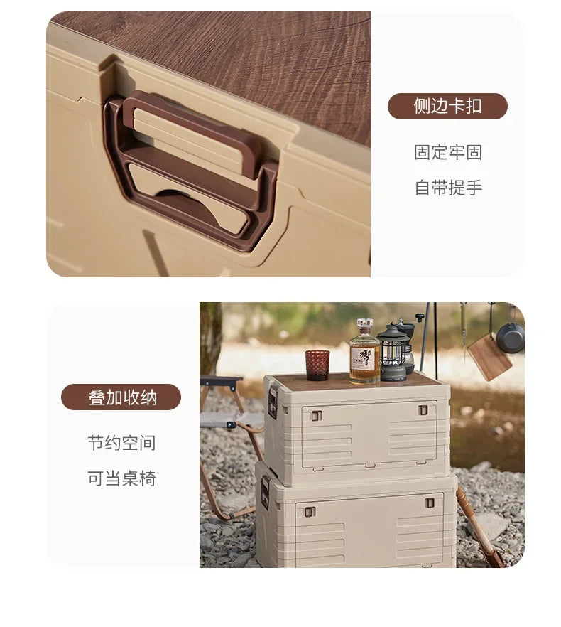 Load image into Gallery viewer, Car Storage Bin Outdoor Camping Foldable Storage Box Large Capacity with Lid Toys Books Food Sundries Organizer Storage Box
