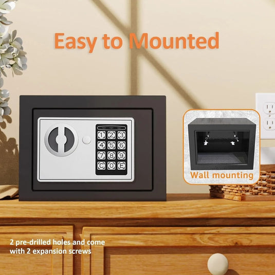 2026 NEW Electronic Digital Keypad Lock Safe Security Box All Steel for Home Office Password and Key Unlock Safe and Compact