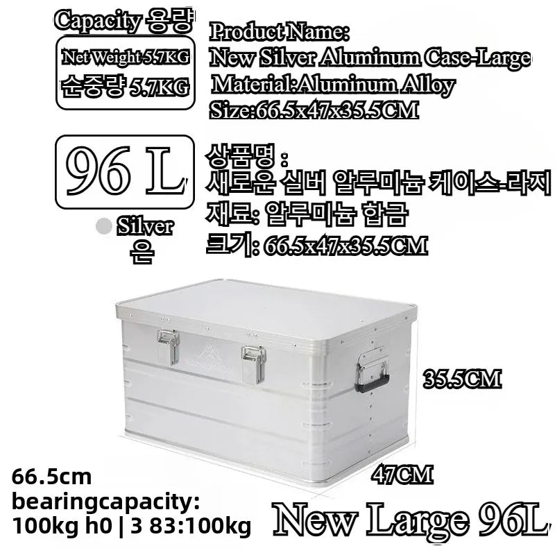 Load image into Gallery viewer, 30-80L Outdoor Storage Box Camping Picnic Travel Aluminum Alloy Large Capacity Box Accessories Storage Bag Hiking Accessories
