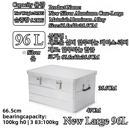 30-80L Outdoor Storage Box Camping Picnic Travel Aluminum Alloy Large Capacity Box Accessories Storage Bag Hiking Accessories