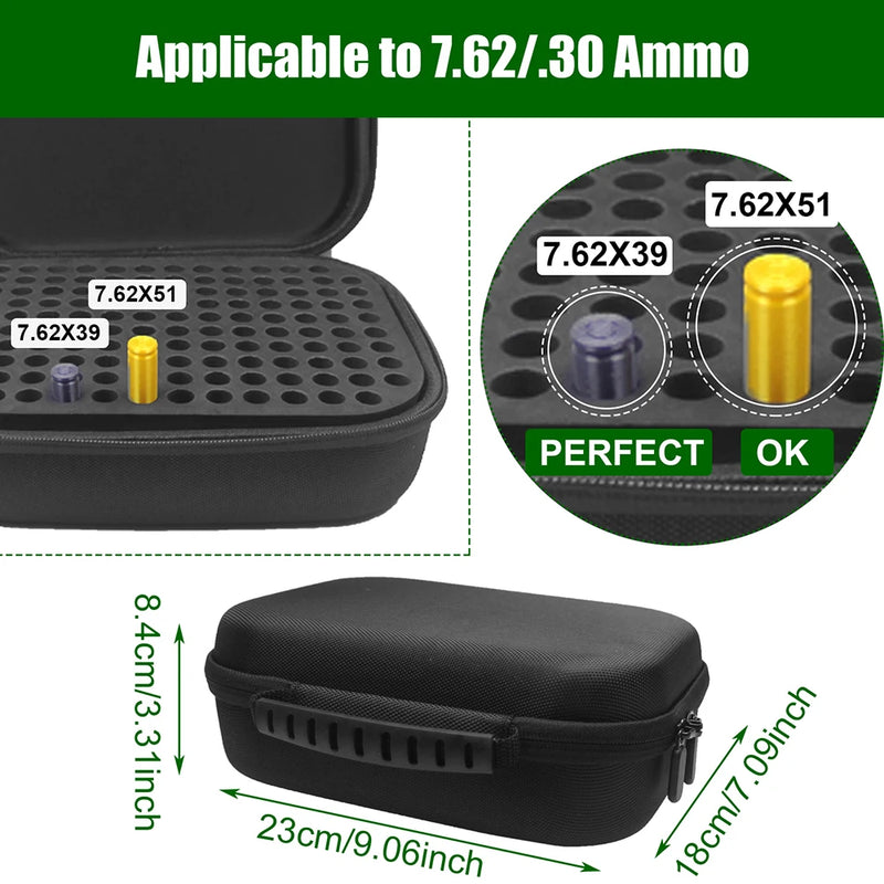 Load image into Gallery viewer, Hunting Tactical Ammo Box 7.62mm Shell Holder Bullet Case 136 Rounds Ammunition Container Rifle Cartridge Carry Storage Box
