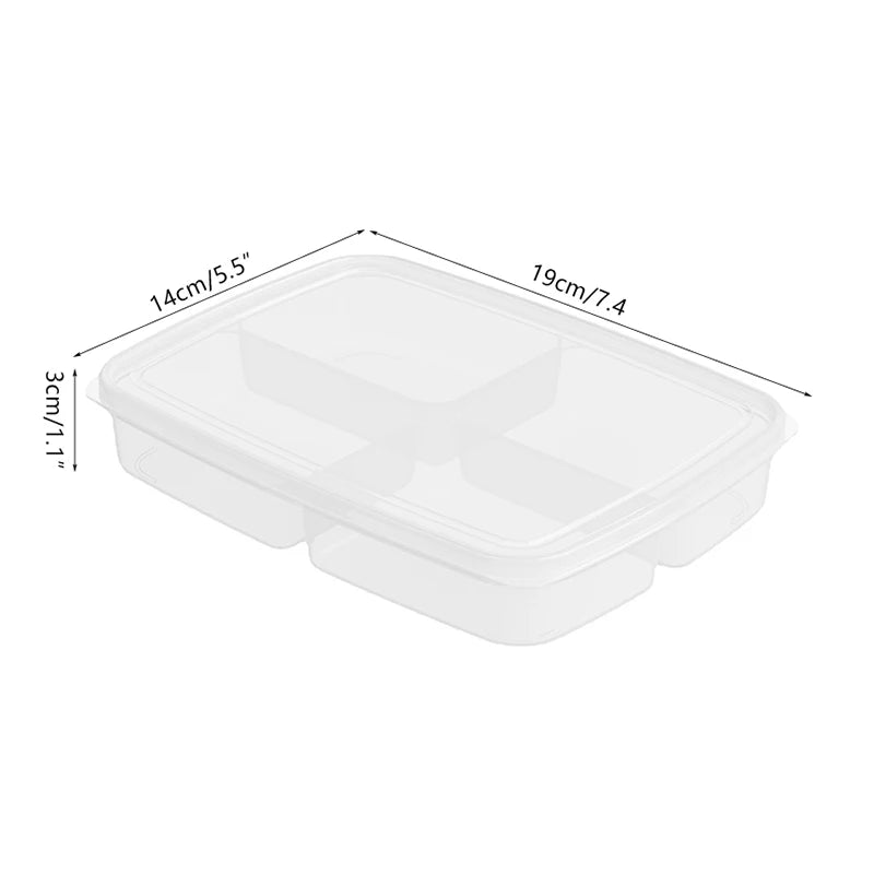 Load image into Gallery viewer, Refrigerator Storage Box 4/6 Grid Food Vegetable Fruit Storage Box Fridge Organizer Drain Basket Meat Onion Ginger Clear Crisper
