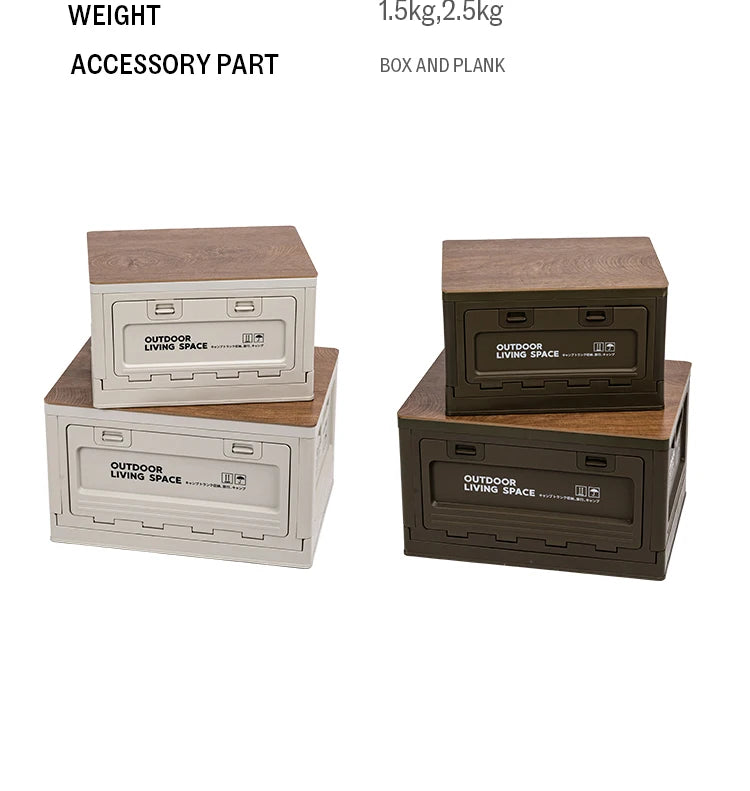 Load image into Gallery viewer, Outdoor Storage Box Camping Folding Box Camping Organizer Car Trunk Wooden Lid Industrial Air Storage Box
