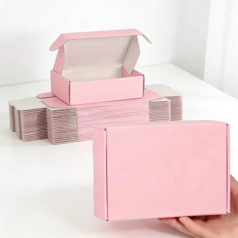 Load image into Gallery viewer, 10 Pcs Pink Shipping Boxes Pink Corrugated Cardboard Mailer Boxes Bulk for Packaging Small Business Mailing Gift
