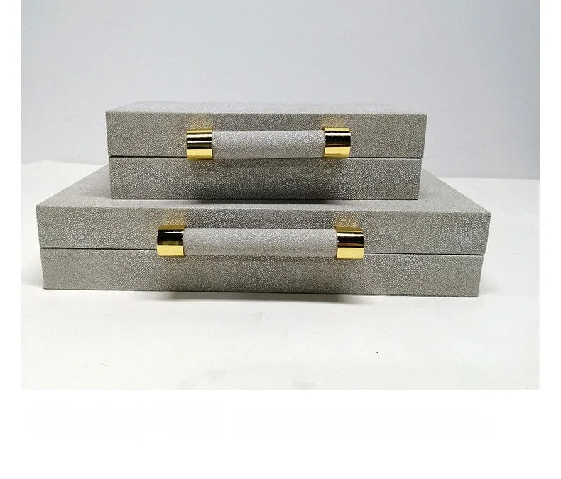 Load image into Gallery viewer, Leather Jewelry Box To Store European Style Wooden Frame Organizer Luxury Jewelry Box Empty No Grid Gift Boxes for Present
