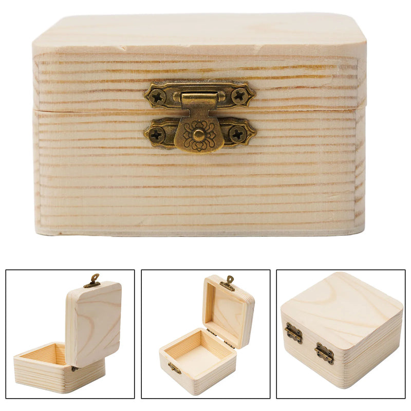 Load image into Gallery viewer, Wooden Storage Box Plain Wood With Lid Multifunction Square Hinged Crafts Gifts Boxes For Home Supply Storages Decoration
