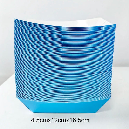 6/12/24 Solid Color Paper Food Trays Disposable Food Boat Black White Blue Yellow Popcorn Box Baby Showe Birthday Party Supplies
