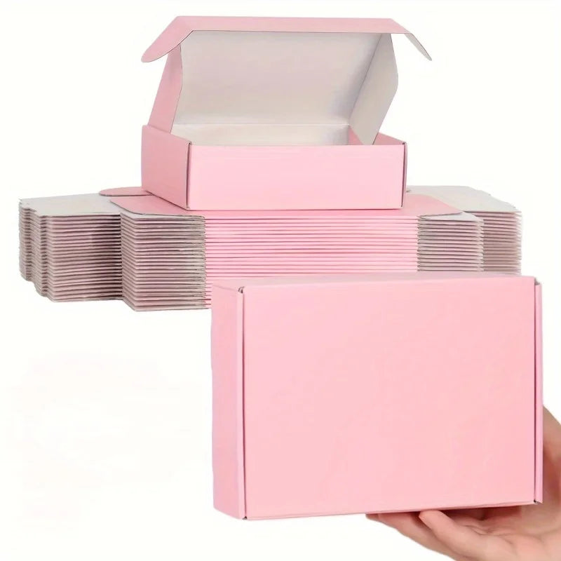 Load image into Gallery viewer, 10 Pcs Pink Shipping Boxes Pink Corrugated Cardboard Mailer Boxes Bulk for Packaging Small Business Mailing Gift
