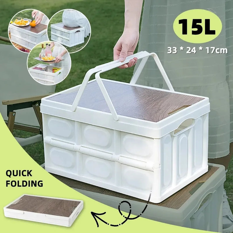 Load image into Gallery viewer, 1 Outdoor Camping Storage Box With Handle, 15L Foldable Storage Box, Portable Camping And Picnic Storage Box, Car Luggage
