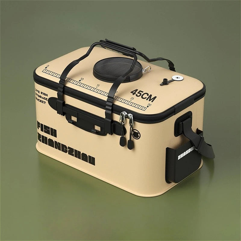 Load image into Gallery viewer, Folding fish bucket fish box large fishing bucket batch fishing bucket fishing bucket outdoor multifunctional  fishing bucket
