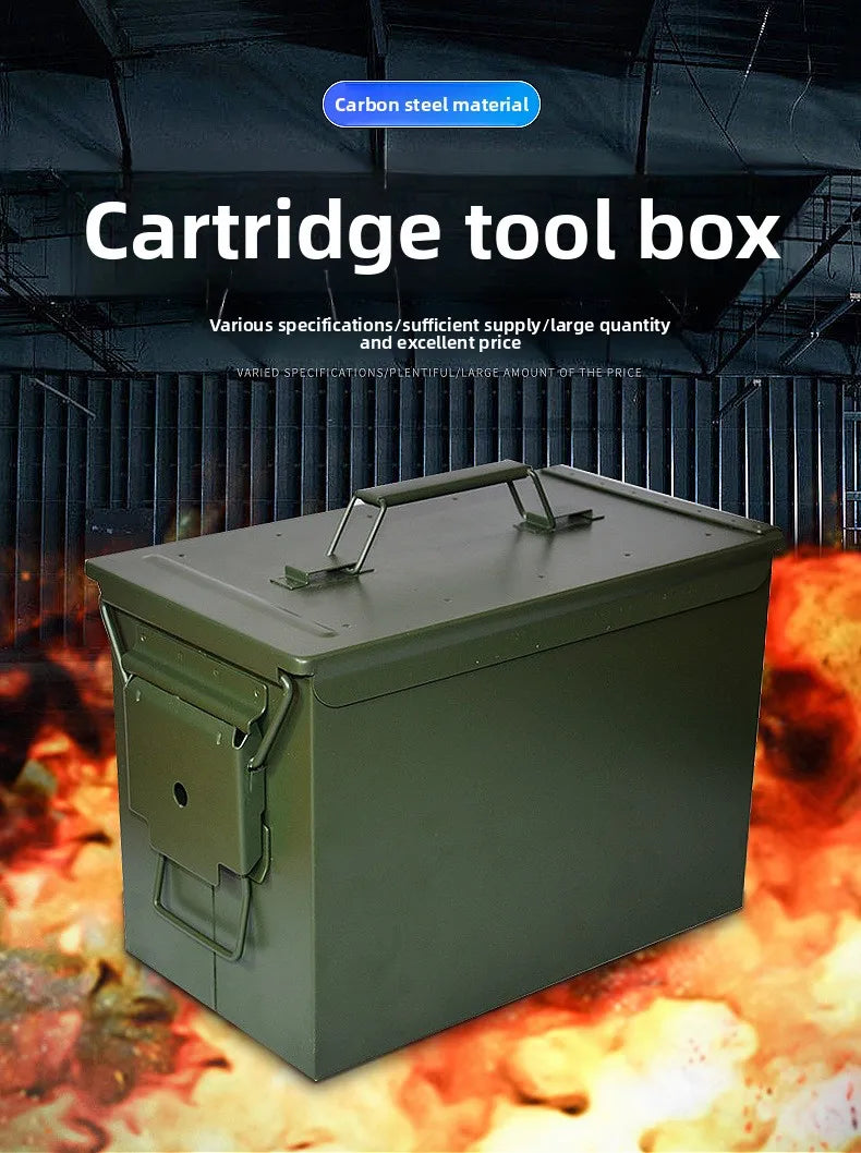 Load image into Gallery viewer, Metal bullet box, iron sheet storage box for hardware tools, small multi-functional protective portable ammunition empty box
