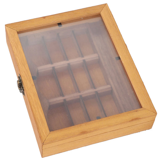 Miniature Bookshelf Decoration 196 Folded Books Miniature Book Boxes Display Case  Wood Stylish for Coffee Shop