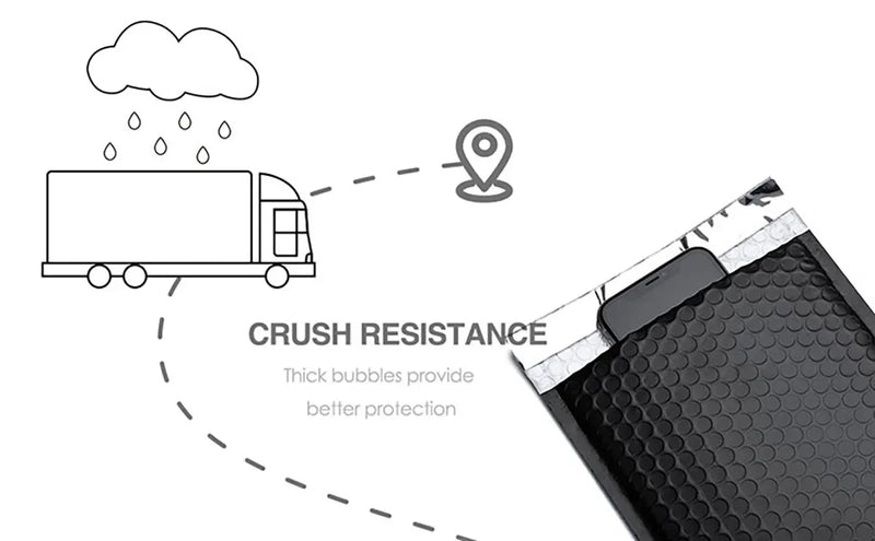 Load image into Gallery viewer, 100 Pcs Bubble Mailers Bubble Padded Mailing Envelopes Mailer Poly for Packaging Shipping Bag Black Business Supplies
