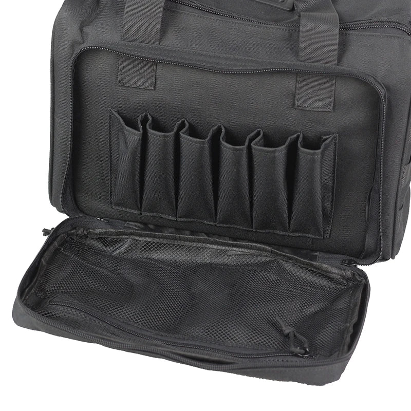 Load image into Gallery viewer, Shooting Range Bag Molle System Outdoor Hunting Accessory Nylon Tactical Gun Case Pack Pistol Tools Shoulder Bag Sniper Black
