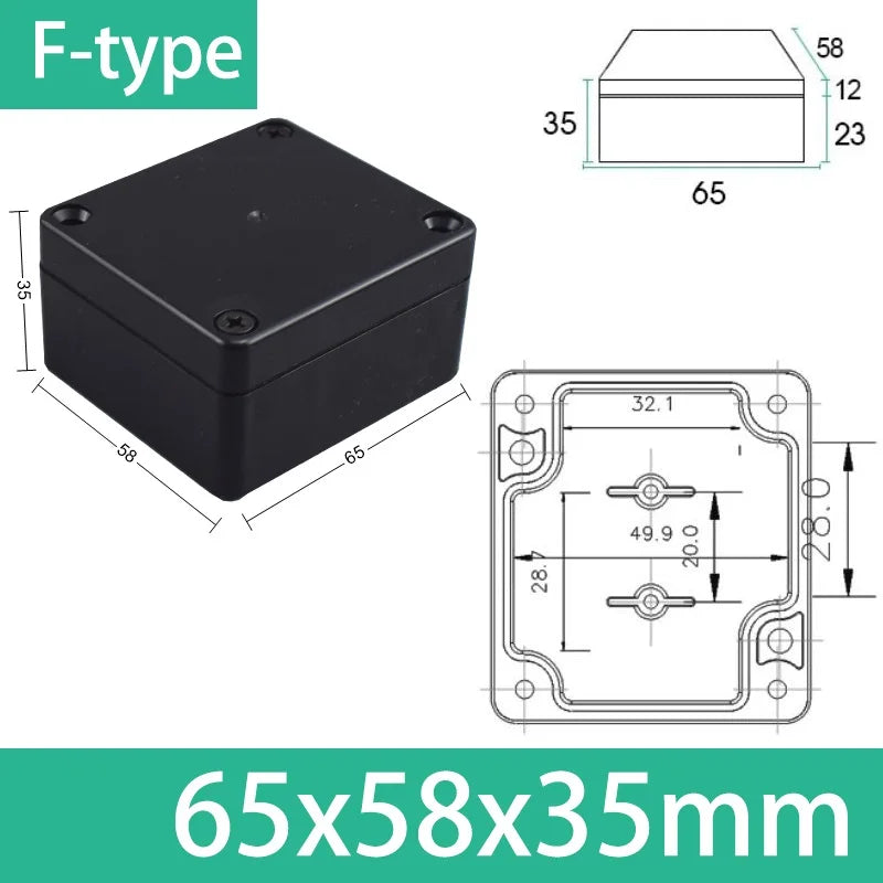 Load image into Gallery viewer, ABS Waterproof Box Housing Electronic Safe Case Plastic Boxes Black Wire Junction Box Plastic Organizer IP67 Waterproof Enclosur
