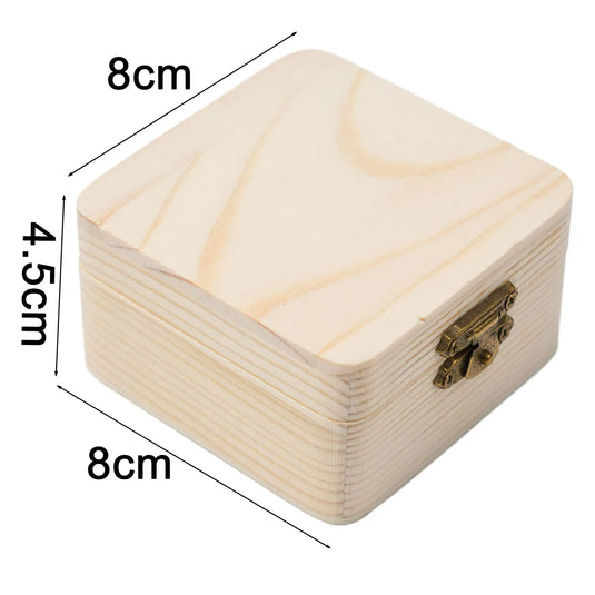 Wooden Storage Box Plain Wood With Lid Multifunction Square Hinged Crafts Gifts Boxes For Home Supply Storages Decoration