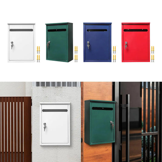 Wall Mount Lockable Mailbox Heavy Duty Package Drop Family Residence Rust Resistant Decorative Office Building Large Drop Box
