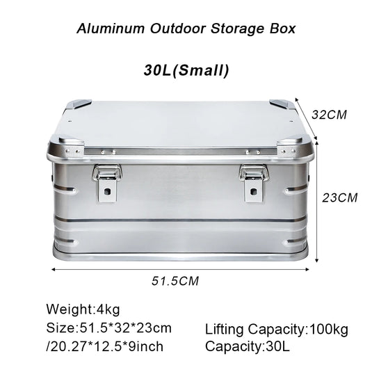 DOTWISE Outdoor Storage Box 30-80L Large Capacity Aluminum Alloy Box For Camping Picnics Travel Home Storage Organization