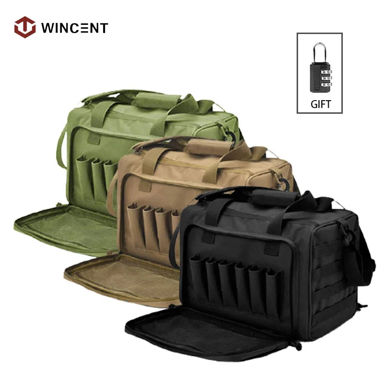 Load image into Gallery viewer, Shooting Range Bag Molle System Outdoor Hunting Accessory Nylon Tactical Gun Case Pack Pistol Tools Shoulder Bag Sniper Black
