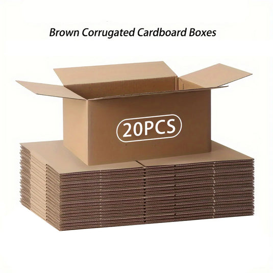 Mailing Shipping Boxes, 7.87x4.13x5.31inches, Single Wall, 32Lb/sq inch, Brown Corrugated Cardboard Mailer Box With Lids