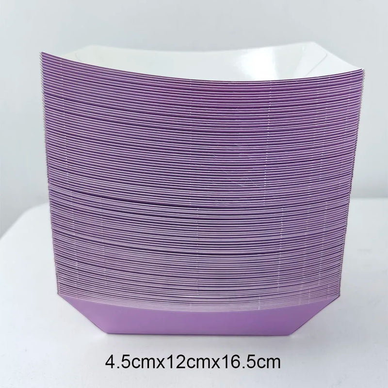 Load image into Gallery viewer, 6/12/24 Solid Color Paper Food Trays Disposable Food Boat Black White Blue Yellow Popcorn Box Baby Showe Birthday Party Supplies
