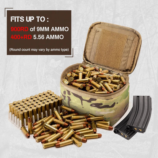 Rifle Cartridge Bag Pistol Ammo Pouches Portable Ammunition Box Outdoor Hunting Shooting Bullet Storage Case EDC Tools Handbag