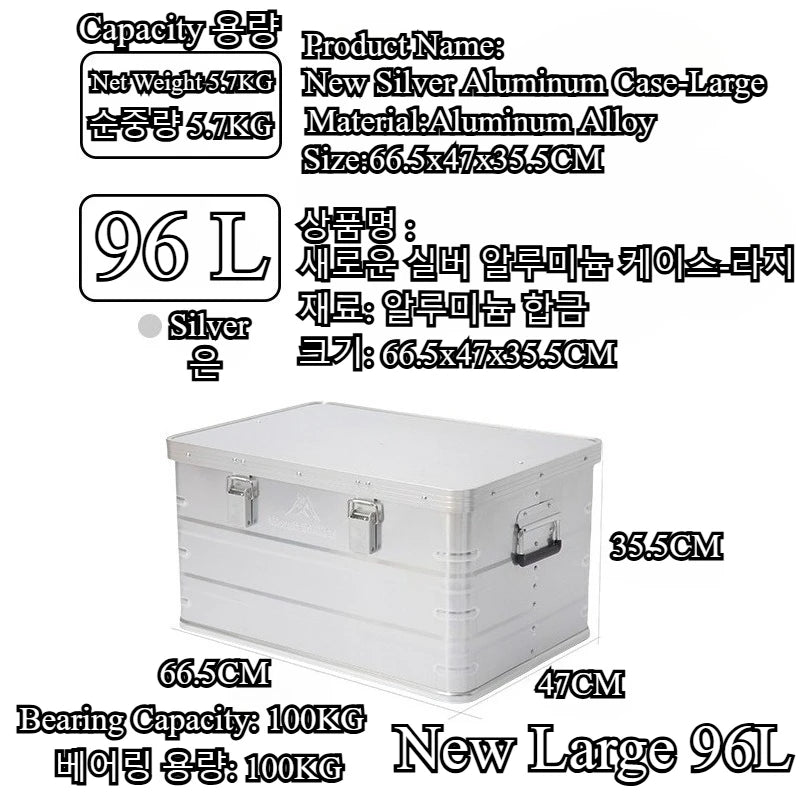 Load image into Gallery viewer, 30-80L Outdoor Storage Box Camping Picnic Travel Aluminum Alloy Large Capacity Box Accessories Storage Bag Hiking Accessories
