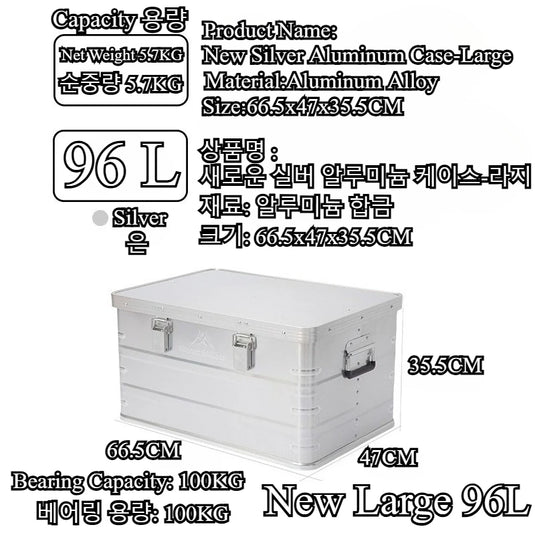 30-80L Outdoor Storage Box Camping Picnic Travel Aluminum Alloy Large Capacity Box Accessories Storage Bag Hiking Accessories