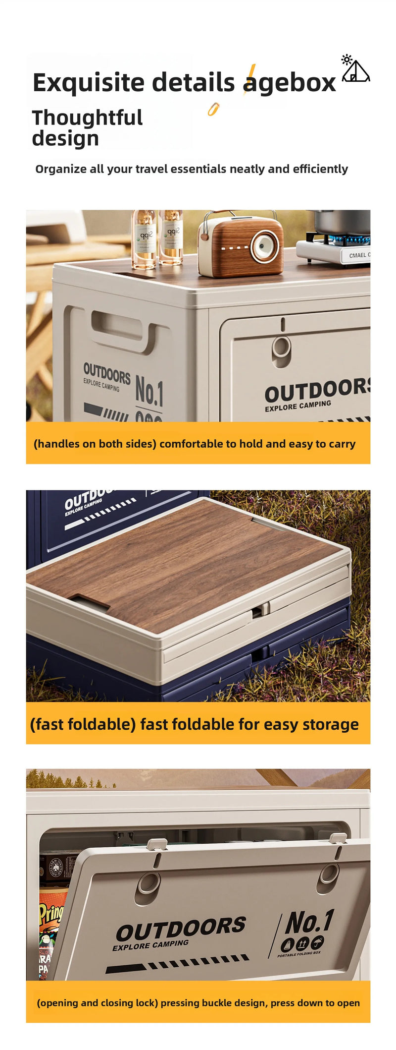 Load image into Gallery viewer, Foldable Storage Box for Camping Outdoor Large Capacity Side Opening Organizer for Car Home Toys Clothes
