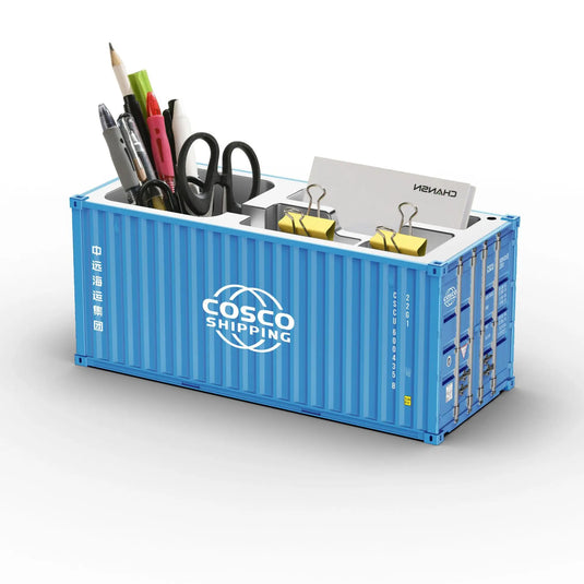 Miniature Realistic Shipping Container Model Simple Multifunctional Office Desktop Pen Holder Storage Box Home Decor Craft
