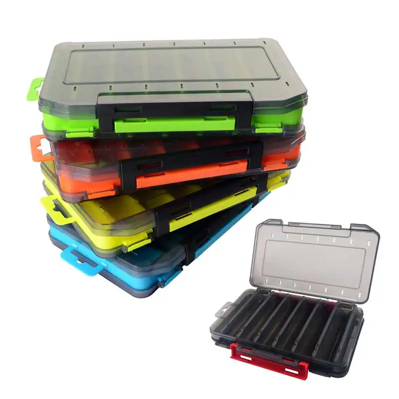 Load image into Gallery viewer, Fishing Tackle box 14 Compartments Fishing Accessories Lure Hook Storage Case Double Sided Fishing Tool organizer boxes

