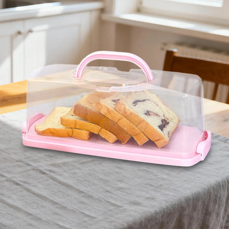 Load image into Gallery viewer, Rectangular Bread Box Food Storing Multifunction with Transparent Lid with Handle Bread Keeper for Graduation DIY Baking
