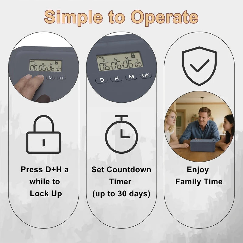 Load image into Gallery viewer, Timer Lock Boxes Electronic Lockable Container Self-Discipline Phone Lock Boxes Medicine Box Personal Items Files Safe Storage
