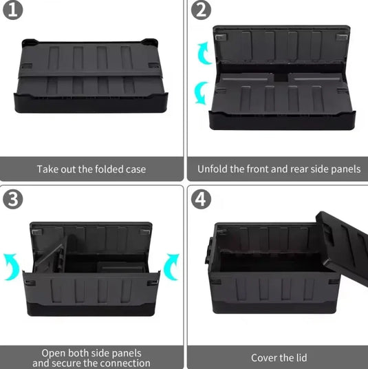 Large Camping Storage Box Portable Waterproof Container Outdoor Storage Case Durable Multi Purpose Foldable Car Trunk Organizer